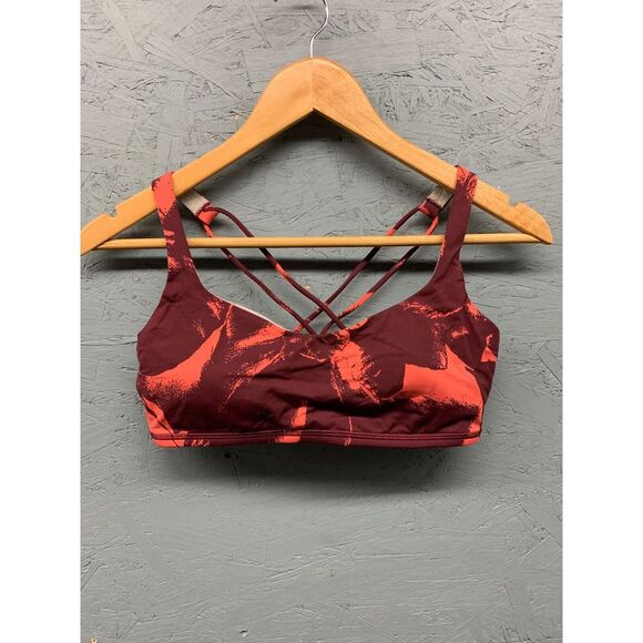 lululemon athletica Tops - Lululemon Women's Free to be Bra Size‎ 8 Red Brown Strappy Back Medium Support